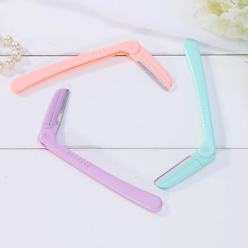 YALIAO 3pcs Eyebrow Trimmer Set Hair Razors Face Eyebrow Shaver Makeup Tools Kit Scraper Shaver Folding Portable Eyebrow Trimmer