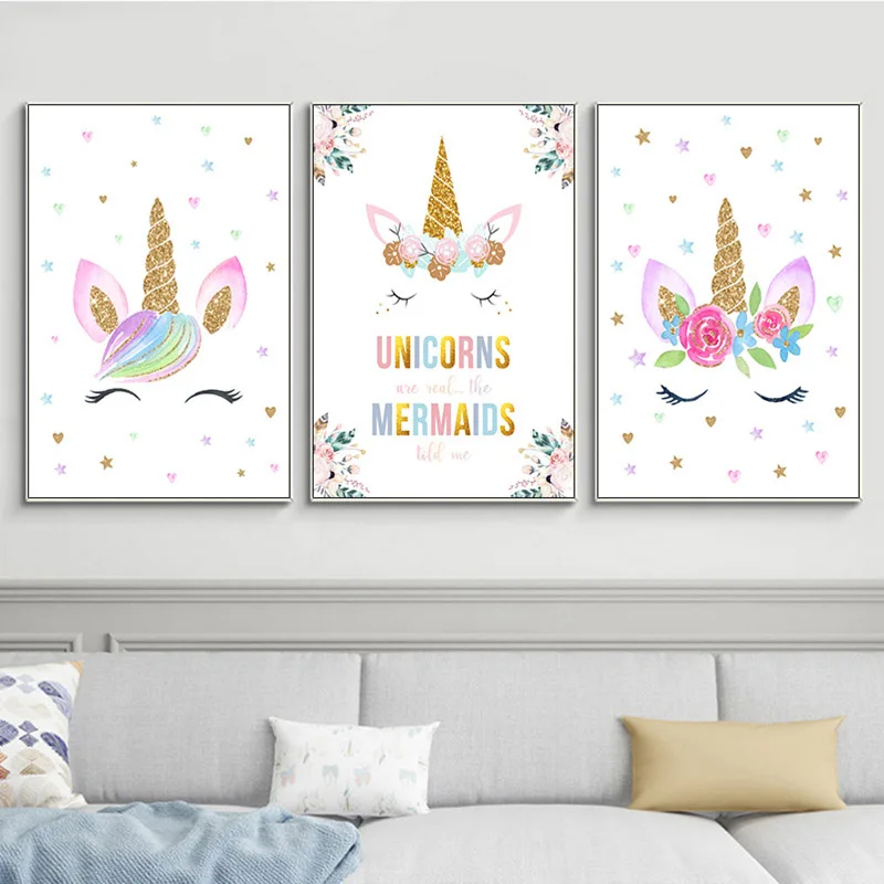 Nursery-Posters-Prints-Unicorn-Wall-Art-Poster-Cartoon-Canvas-Painting-Nordic-Kids-Decoration-Pictures-Baby-Home (1)