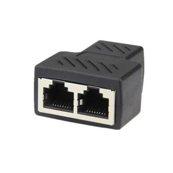 

1 to 2 RJ45 Splitter Network Adapter Connector Split Cable Network Extender Extension Connector Ethernet LAN Double Ports Plug