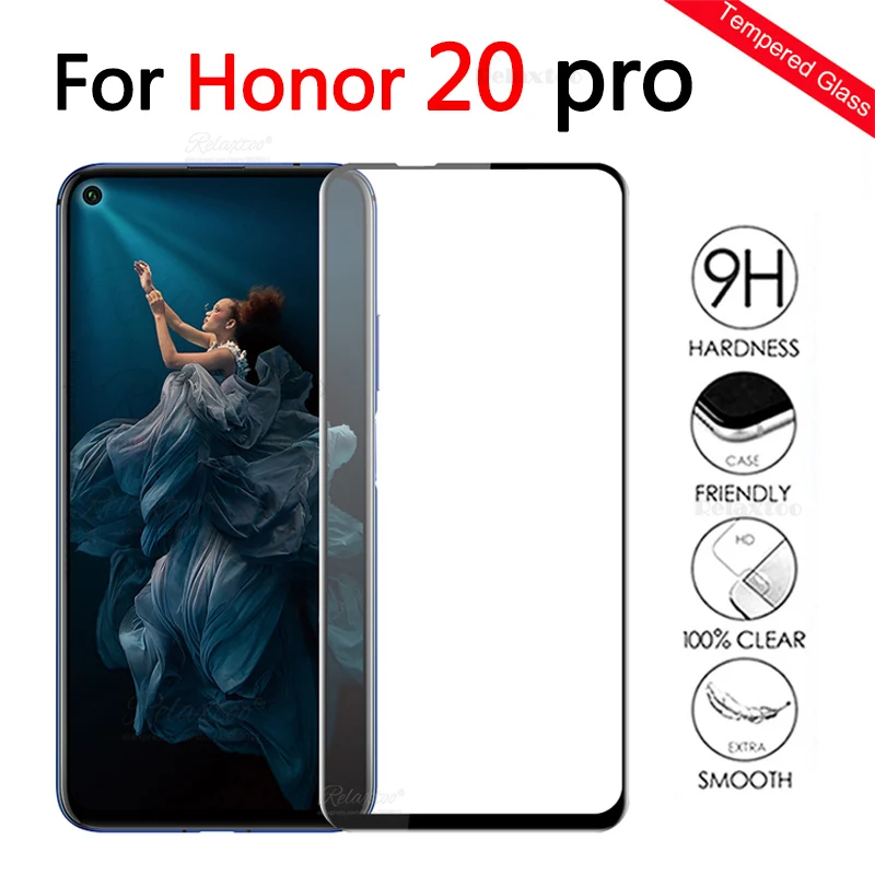 Full Cover Tempered Glass for huawei honor 20 Screen Protector Honor20 hono Pro YAL-L41 YAL-L21 Protective display Film | Мобильные