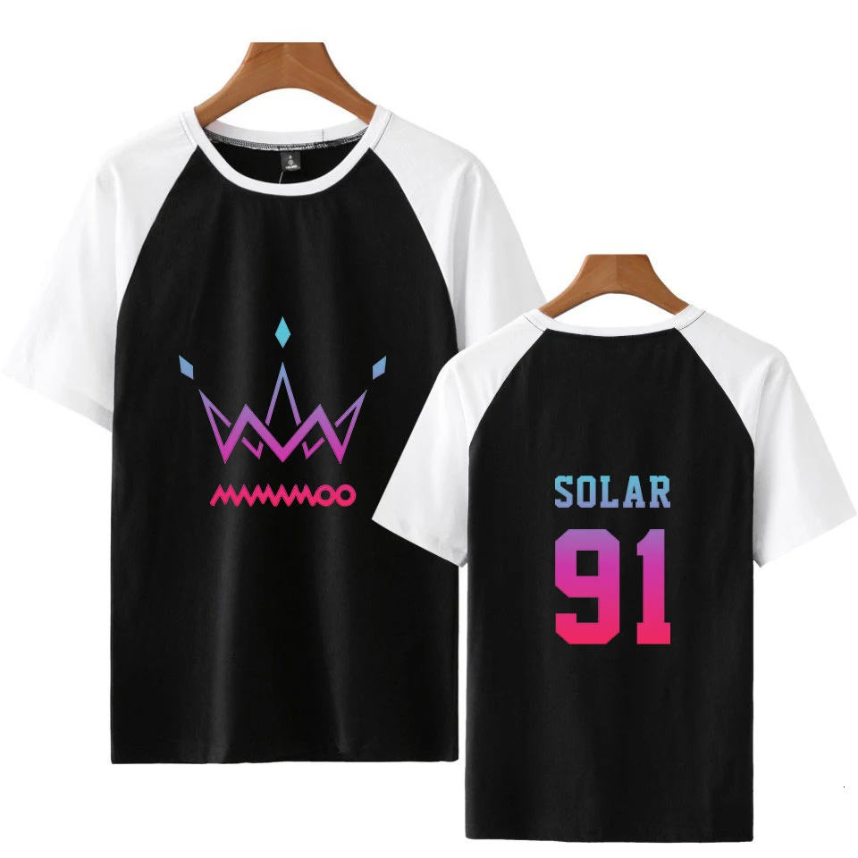 MAMAMAMOO Of The Hip Hop Cucitura Fashion Press Of Street T-shirt Kpop Fresh Comfortable Base Of Contrast Of Summer Shirt A Top