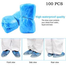 100pcs Disposable Shoe Covers Plastic Shoe Covers Protector Cleaning Shoe Cover Carpet Cleaning Shoe Cover Protection Overshoes