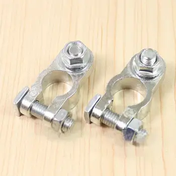 

HoT 2 Pcs 1.2cm Car Battery Terminal Connector Clips Negative Positive