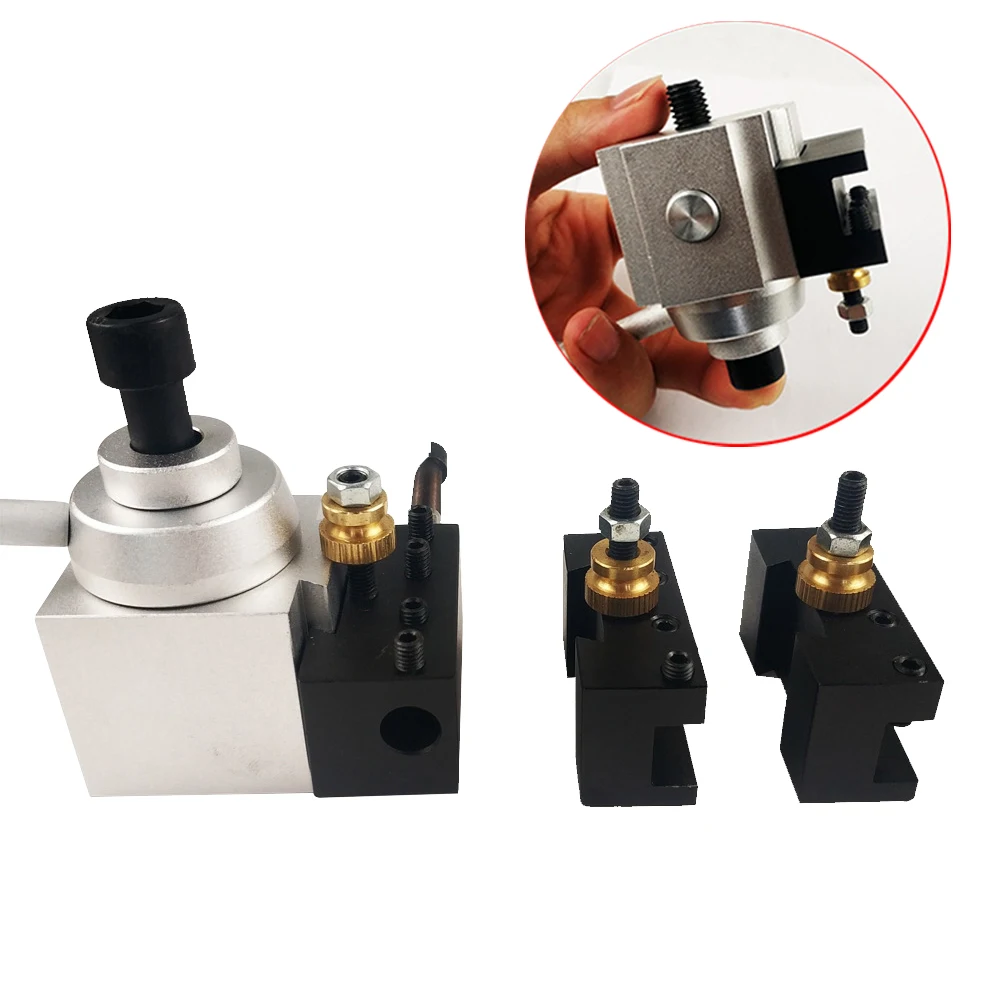

Set Mini Tool Table Blade Holder Set Post Quick Change Practical Aluminum Alloy Professional Multifunctional Lathes Kit