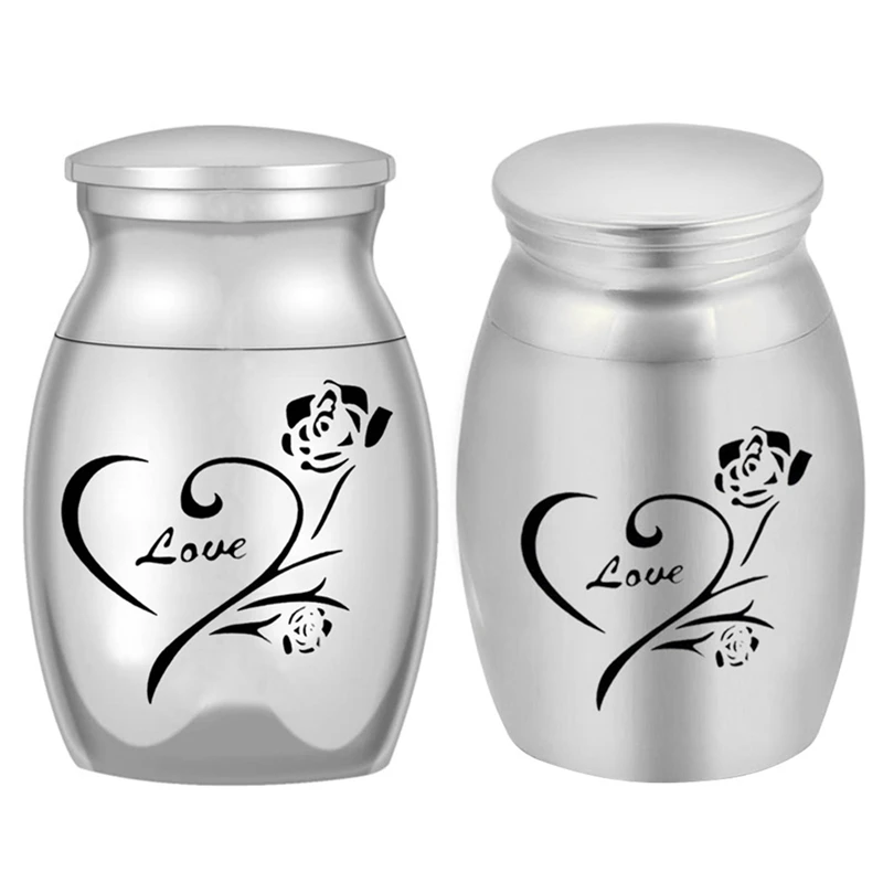 silver floral love design cremation urn for cats kitty memorial