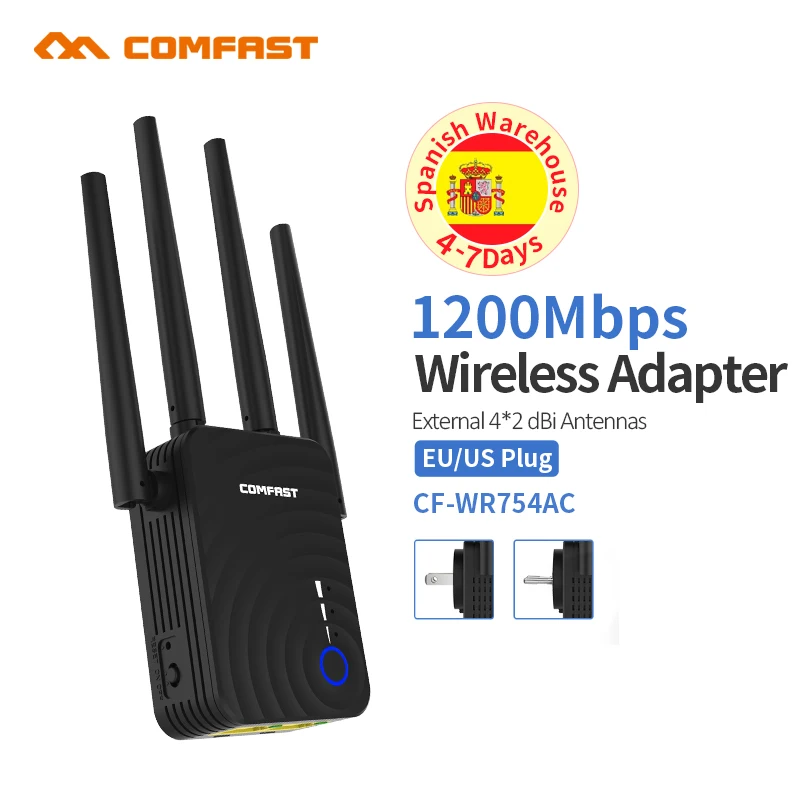 1200 Мбит/с COMFAST беспроводной WiFi 2,4/5,8 ГГц двухдиапазонный сигнал 4 Ethernet антенны Wi-Fi усилитель
