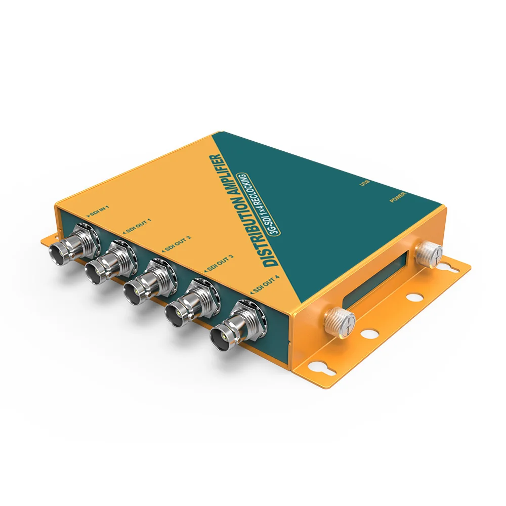 Avmatrix SD1141 Distribution Amplifier 1 Input 4 Output Audio Video SD HD 3G-SDI Splitter Support 1080P for Projector Monitor
