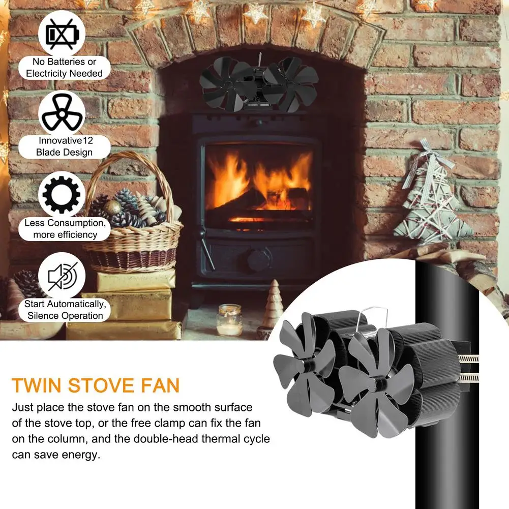 4 Blades Heat Powered Fireplace Stove Fan Wood | Fan Stove Fireplace Fire  Heat - Stoves - Aliexpress