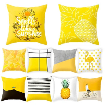 

Pillow Cushion Polyester Geometric Cushion Yellow Pineapple Pillow Decorative Cushion For Sofa Pillow Seat Chair Cushion