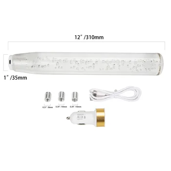 

LED Light Colorful 30cm Acrylic LED Light Clear Crystal Bubble Gear Shift Knob Manual Shifter Stick Car Decoration Handle Covers