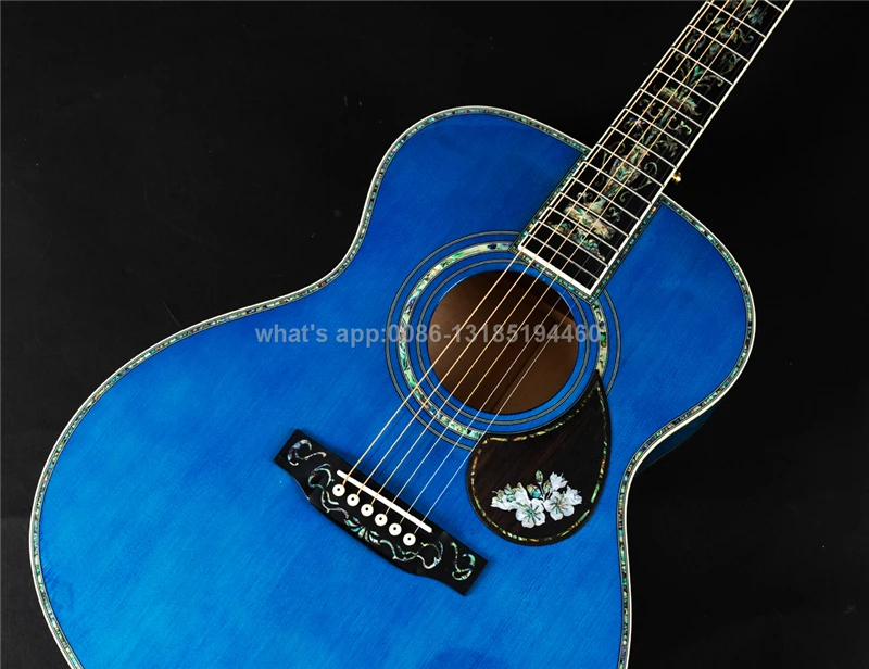 Стэнсен 41 дюймов стеганый клен Делюкс Синий цвет акустическая гитара s, гитара акустическая