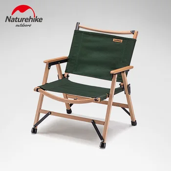 

Naturehike Outdoor Portable Backrest Camping Solid Wood Fishing Chair 120KG Bearing Backrest Chairs Breathable Fold Chair Picnic