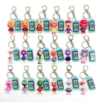 

Japan Animal Crossing Silica Gel Keychains Fashion Game Animal Crossing Pendant Keyrings Switch Lady pendant key chain