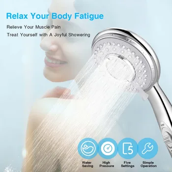 

Shower Head 3 Modes 5 Adjustment Stage Easy to Install Water Saving One Button