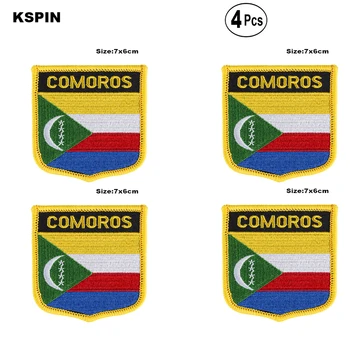 

Comoros Shiled Shape flag patches national flag patches for Cothing DIY Decoration