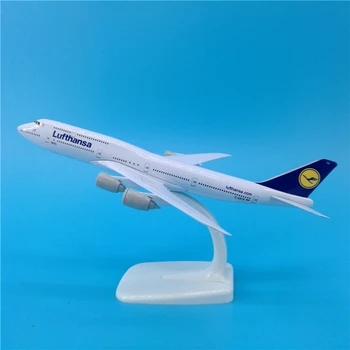 

20cm Geman Lufthansa Boeing 747 Passenger Aircraft Simulation Static Solid Metal B747 Airplane Model Decoration Scale Kit Toys