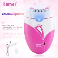 Kemei эпилятор для женщин перезаряжаемая Женская бритва электрическая машинка для удаления волос для Бикини тела лица подмышек USB зарядное устройство 35D