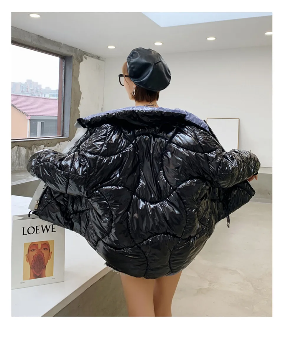 На молнии свободная теплая однотонная верхняя одежда Feminino стеганое повседневное пальто парка зимнее пальто Модные женские хлопковые