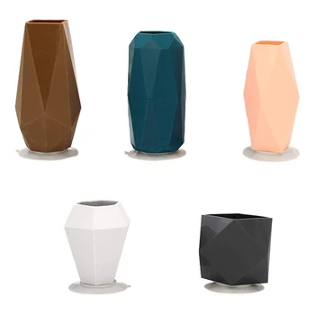 

Home Decor Office Table Party Living Room Wedding With Suction Cup Flower Pot Hotel Multifunction Geometric Silicone Vase Set