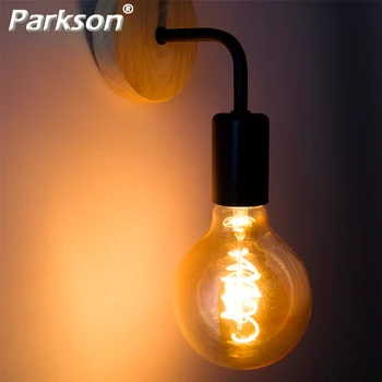 

Retro Vintage Wood Wall Lamp E27 Base 85-265V Luminaire Fixtures Wall Lights For Bedroom Bathroom Lamp Indoor Lighting