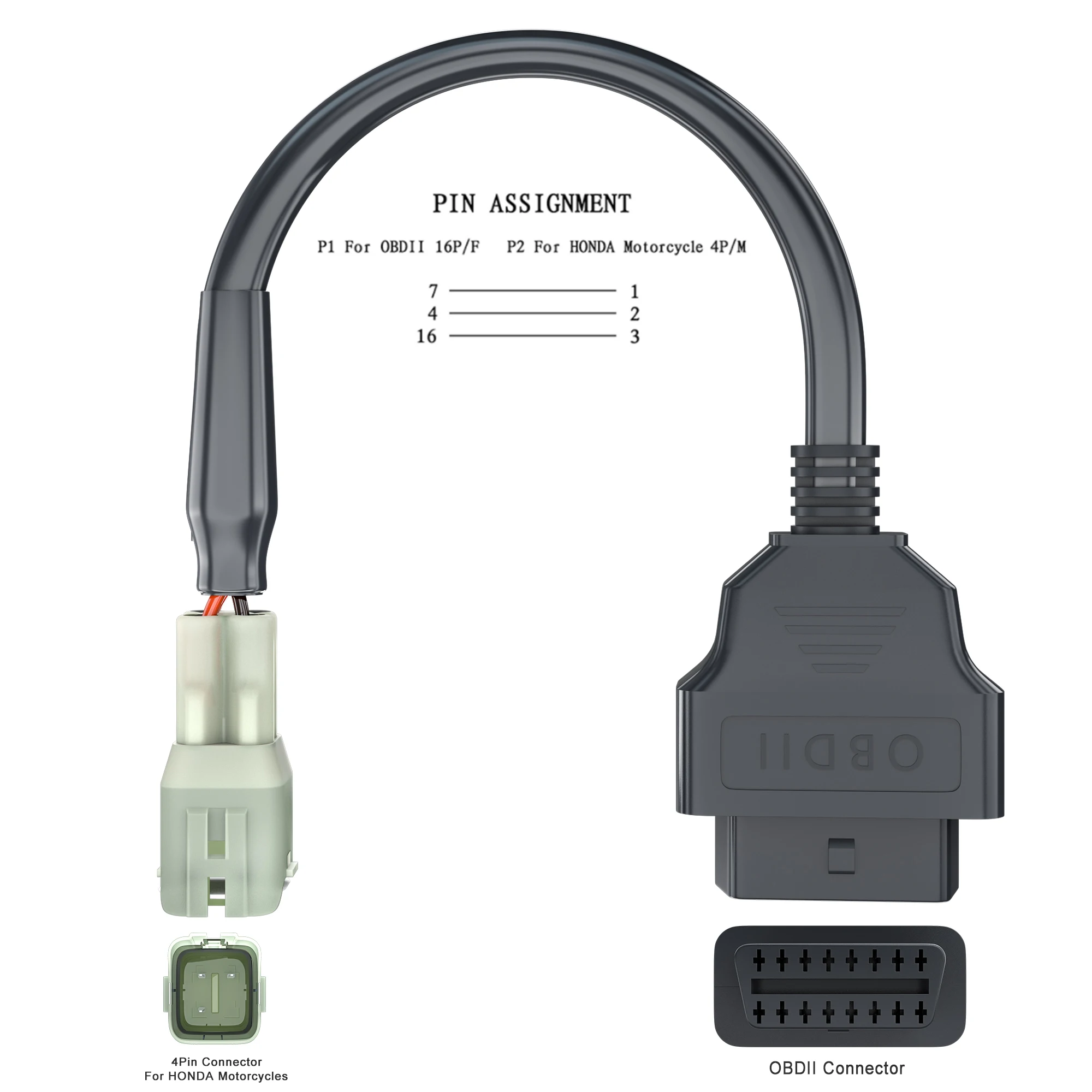 best car inspection equipment Universal OBD2 Connector For Motorcycle Motorbike K+CAN OBD2 Cable For YAMAHA 3pin For HONDA 4Pin For KTM 6pin For DUCATI 4Pin high quality auto inspection equipment Code Readers & Scanning Tools