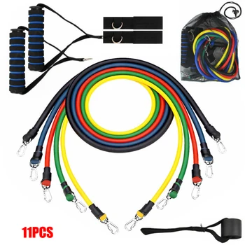 

Familiar 11 Pcs Fitness Resistance Bands Set Pull Rope Set For Fitness Strength Training Accessories