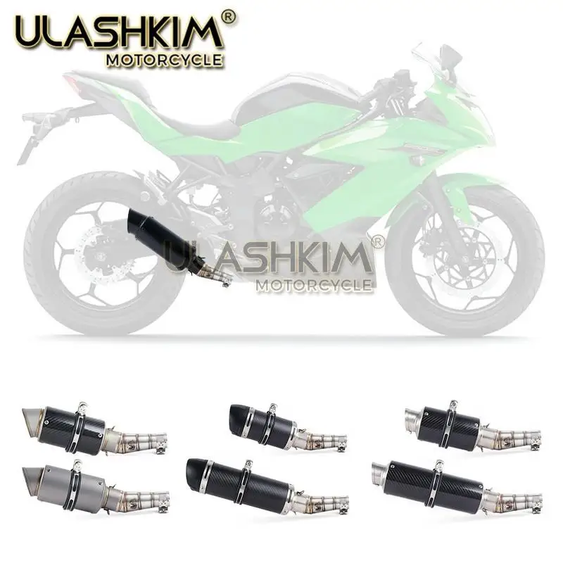 Мотоциклетная выхлопная контактная средняя труба для Kawasaki Z250 2008- Ninja 300 2013- Ninja 250R 2008