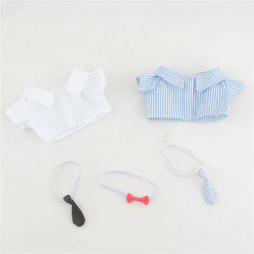 New Cute Grid Overalls For 20CM Kawaii Doll Clothes Set Kpop Star Doll Baby Clothing Idol Plush Clothes Accessories