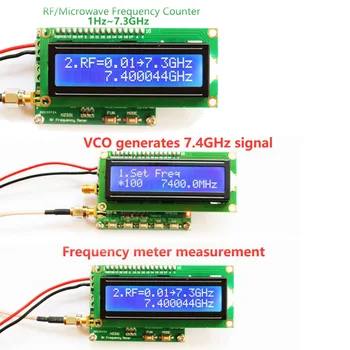 

1Hz-7.3GHz Microwave Frequency Counter Radio RF Pulse Measure Meter Counter Low Frequency Signals Are DC Coupled
