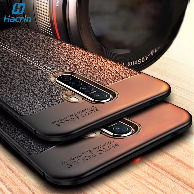 Для Realme X2 Pro Чехол кожаный Стильный чехол прочный ТПУ противоударный для телефона