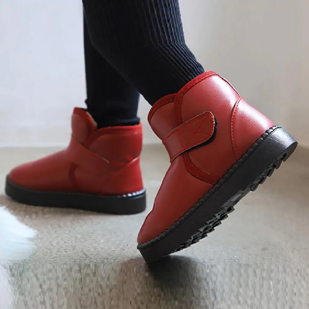 Ботинки для мальчиков и девочек; водонепроницаемые ботинки для малышей; теплые плюшевые ботинки для мальчиков; зимние ботинки для девочек; детская зимняя обувь;# C