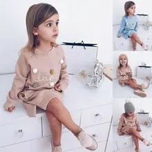 Зимнее детское платье для маленьких девочек; одежда для малышей; хлопковые теплые детские свободные прямые платья с капюшоном для девочек; robe Fille