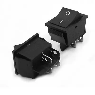 

2 Pcs AC250V 16A 4 Pin I/O 2 Position DPST Snap in Boat Rocker Switch