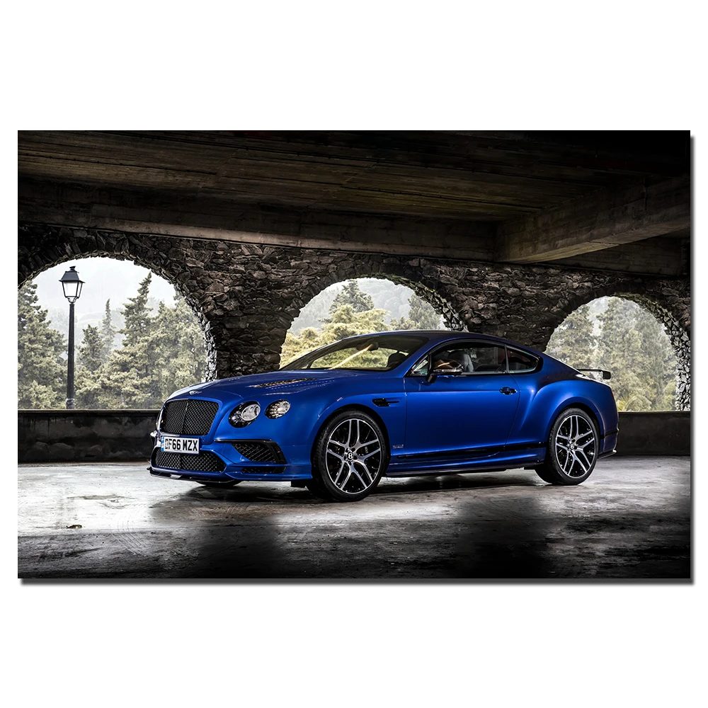 Bentley Continental плакат с суперкаром стена искусство автомобиль Картина на холсте