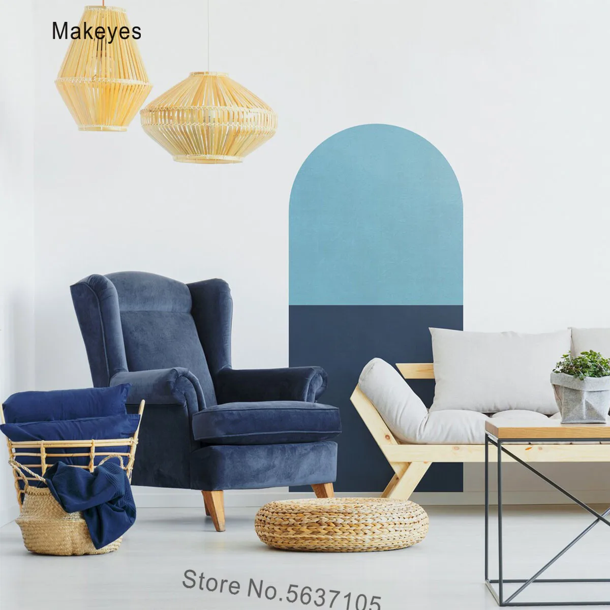 Makeyes Arch Big Pattern Wall Sticker 2 Colori Design Tone Home Soggiorno Decoarion Vinile Wallpaper Arch Modern Wall Decal Q961