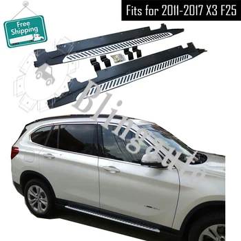 

Fits for B.MW X3 F25 2011-2017 2Pcs left right Aluminium running board side step nerf bar car pedal protect stairs