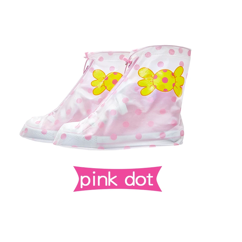 Yuding нескользящая обувь водонепроницаемый чехол от дождя на открытом воздухе обувь галоши Путешествия Дети Девочки Мальчики сапоги защита от дождя крышка - Цвет: pink dot