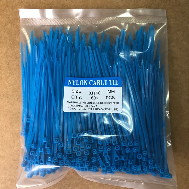 600Pcs Zip Ties 3x100mm Nylon Self-Locking Cable Ties Color Plastic Zip Ties Velcro Cable Ties  Cable Organizer Wire Strap