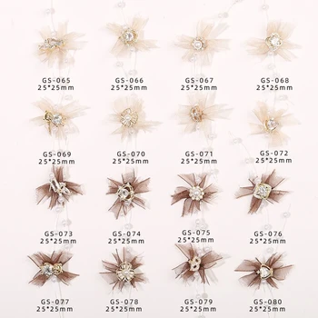 

5pcs Charm Flower Yarn Crystal Pearl 3D Nail Art Decorations Wedding Dress Zircon Jewelry Fashion Design Manicure Accessories