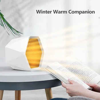 

ELOOLE Hexagon Fan Heater Portable Electric Heater For Mobile Home Office Low Noise PTC Ceramic Heating Calefactor Touch Switch