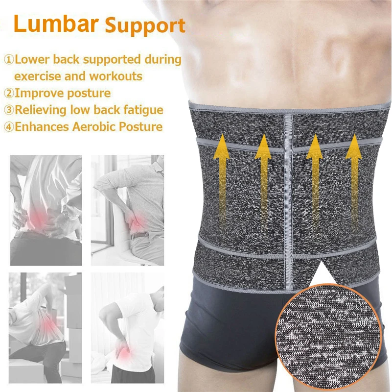 NINGMI Men Waist Trainer with Pocket Neoprene Hot Shaper Cincher Corset Male Body Modeling Belt Slimming Strap Fitness Shapewears (8)