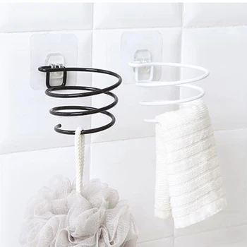 

Self-adhesive Wall Mount Shelf Hair Dryer Holder Portable Aluminum Hanger Spiral Multifunctional Storage Rack Bathroom Organizer