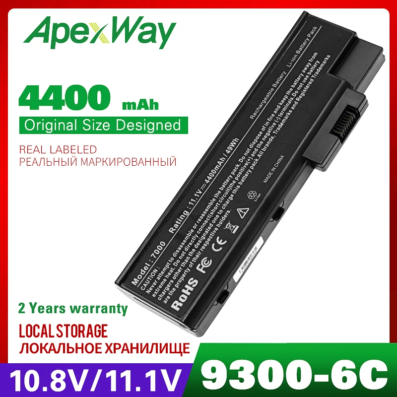 Аккумулятор на 6 ячеек 4400 мАч для ACER Aspire 3660 5600 5620 7000 7100 7110 9300 9400 9410 9410Z 9420 TravelMate 2460 4220