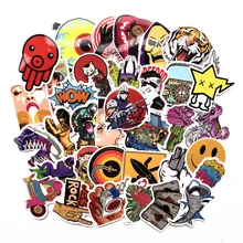Best Price Stickers Scrapbooking Horror Skull 50pcs/pack Cartoon Cute Stickers Of Suitcase Skateboard Laptop Toys Flash Waterproof Decals