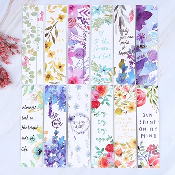 

30Pcs/set Beautiful Flowers Bookmarks Message Cards Book Notes Paper Page Holder for Books School Office Supplies Stationery