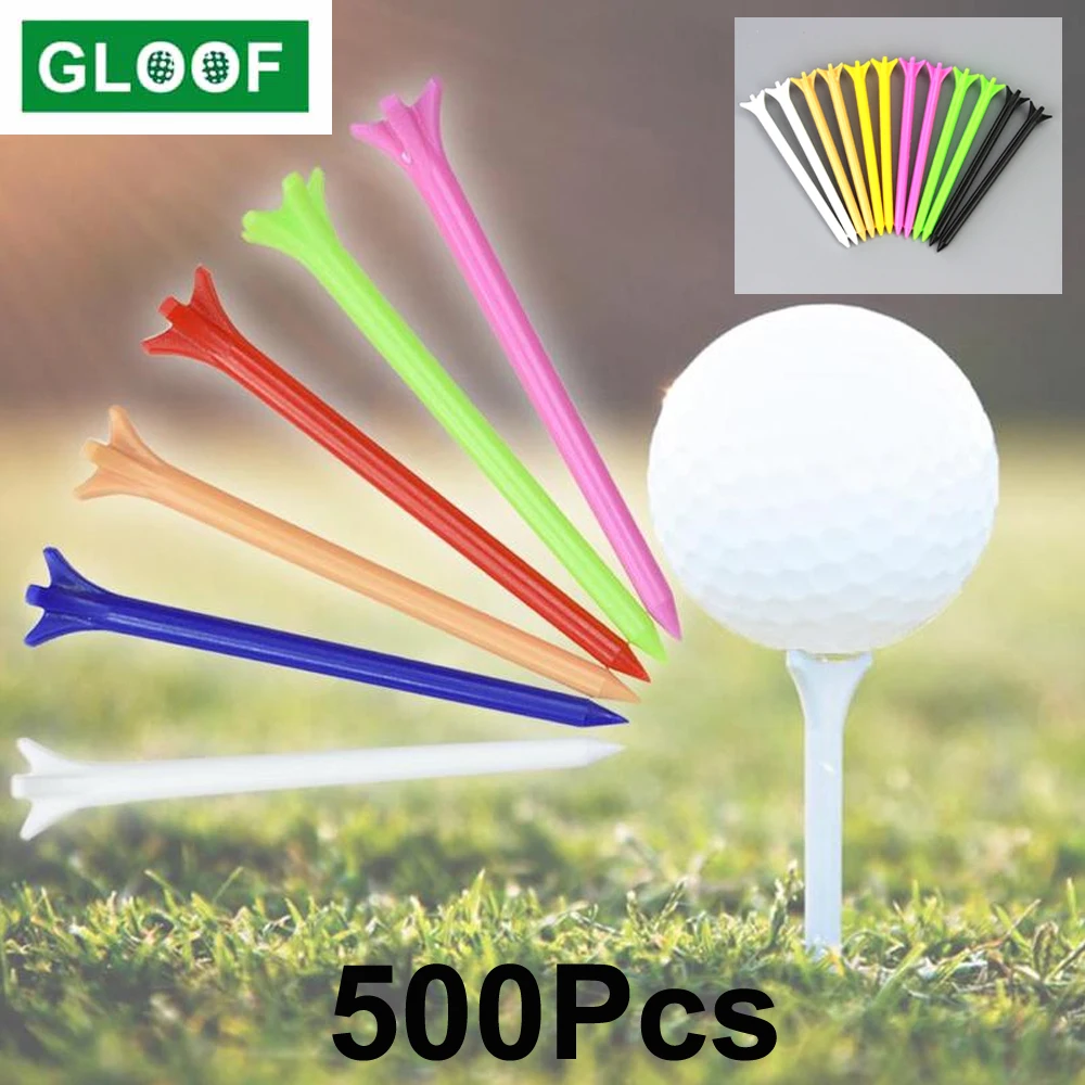 

500Pcs=10Set PE Plastic Golf Tee Tees Holder Replacement Driving Range Hitting Trainer Club Accessories Random Color