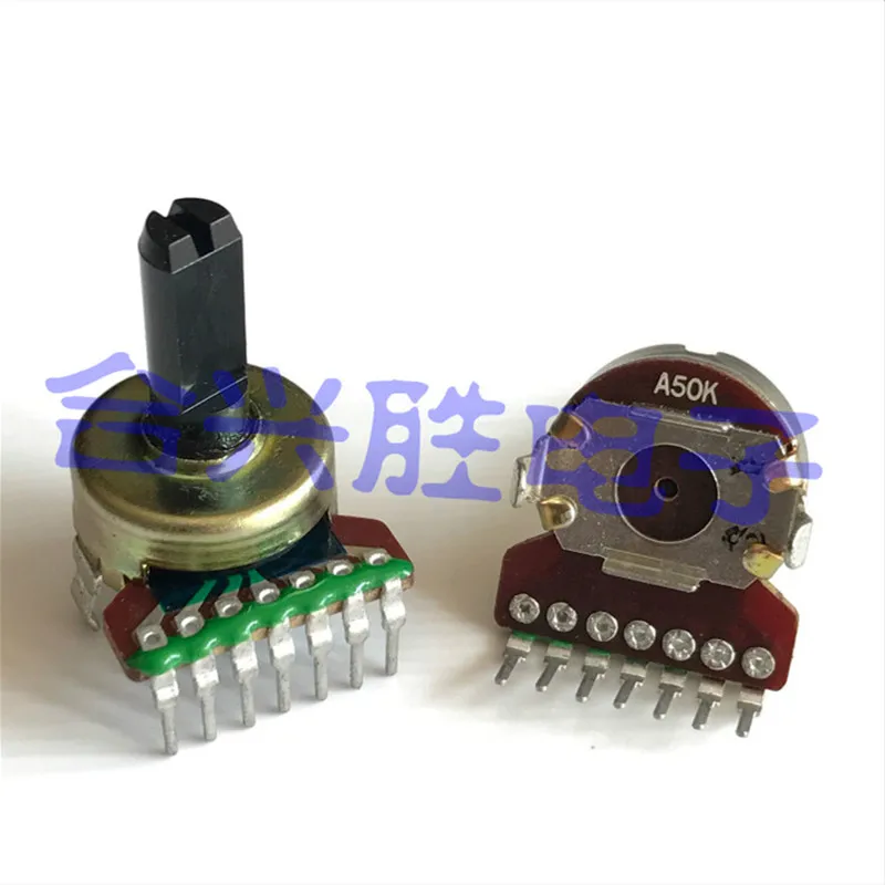 10pcs 161 type rotary potentiometer Double A50K/A503 two channel power