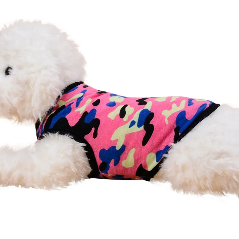 Pet Dog Vest Summer Clothes Camouflage Army T Shirt For Small Dogs Cotton Sportswear Puppy Cat Costume Free Shipping