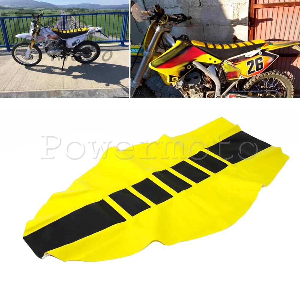 Off road Dirt Bike Gripper Soft Seat Rubber Cover Yellow For Honda
