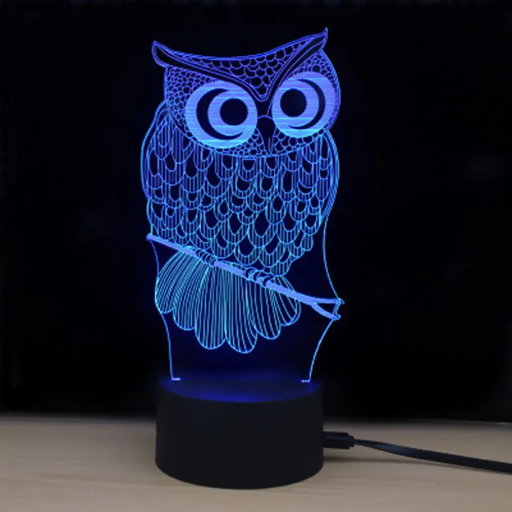owl light Гаджеты светодиодный светильник подарки сувениры для ребёнка сенсорный переключатель гаджеты электронный 3D акриловый светильник для дома офиса для KTV клуба - Цвет: owl light